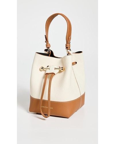 Strathberry Lana Osette Leather Bucket Bag - White