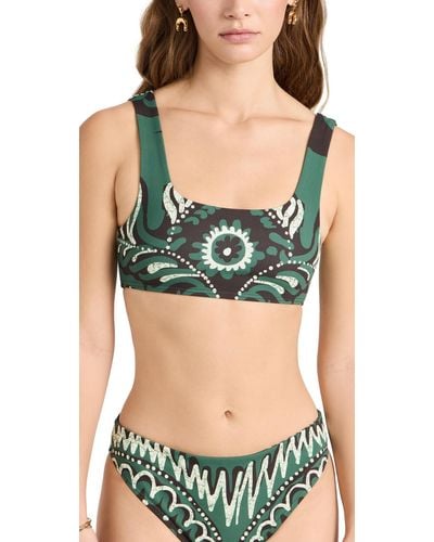 Sea Ea Charough Print Bikini Top X - Green
