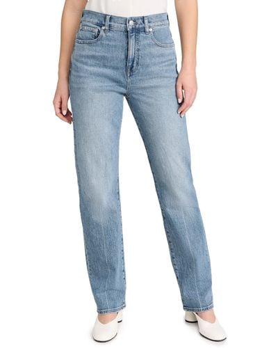 Madewell The '90s Straight Jeans In Wash: Crease Edition - Blue