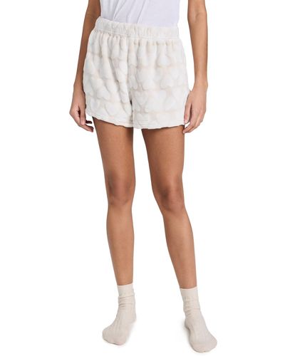 Z Supply Plush Heart Shorts Chapagne - White
