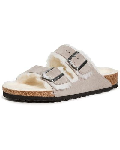 Birkenstock Arizona Shearling Sandals - White