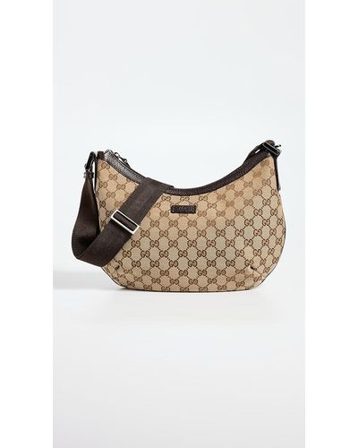 What Goes Around Comes Around Gucci Brown Coated Canvas Flap Messenger