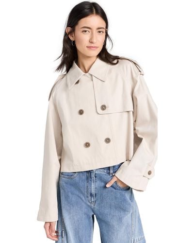 Closed Cropped Trench Liestone - Blue