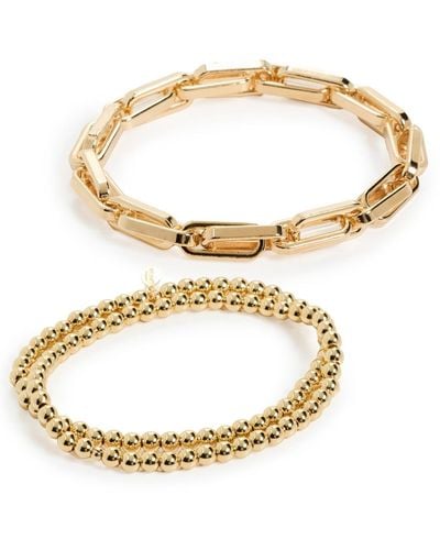 Shashi Link Chain Bracelet Set - Metallic