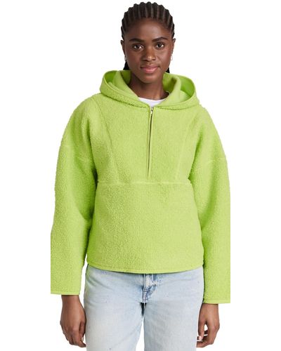 Year Of Ours Sherpa Mammoth Haf Zip Hoodie - Green