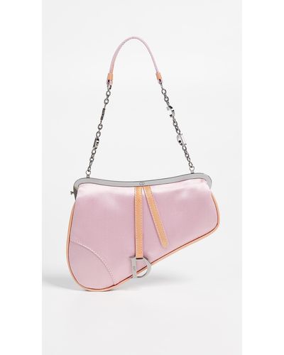 What Goes Around Comes Around Dior Pink Satin Saddle Mini Bag