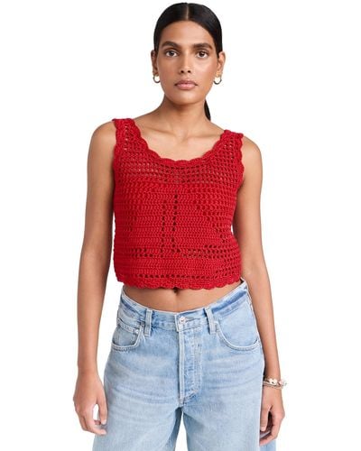 Suzie Kondi Chania Crochet Tank - Red