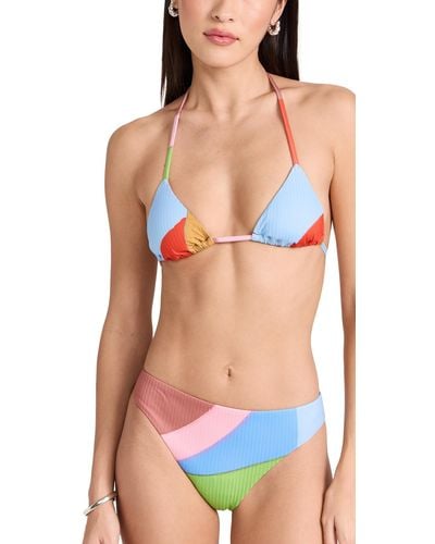 Vitamin A Vitain A Gia Triangle Bikini Top - Blue