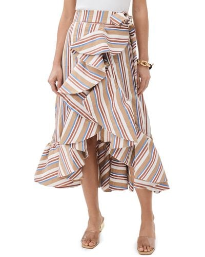 Stella Jean Striped Skirt With Frills - Natural