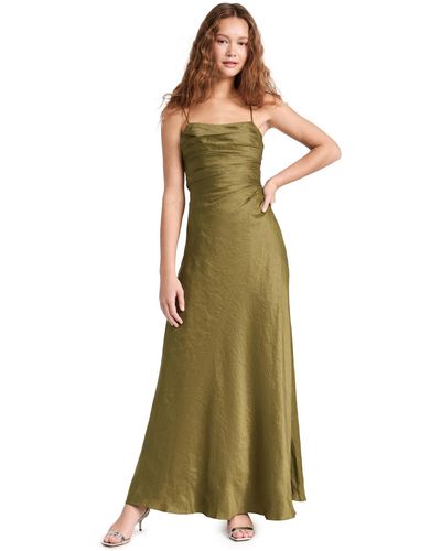 Aje. Clarice Draped Maxi Dress - Green