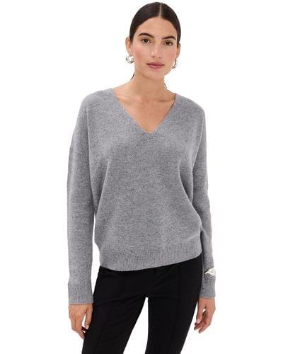 Co. V-neck Ong Eeve - Gray