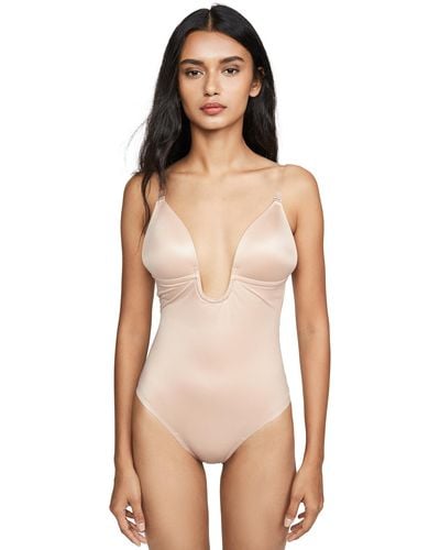 Spanx Panx Uit Your Fancy Ow Back Bodyuit Chapagne Beige - Natural