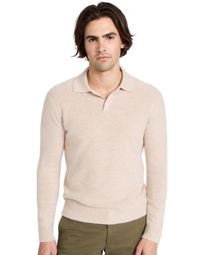 ATM Atm Anthony Thoma Melillo Cahmere Long Leeve Polo - Natural