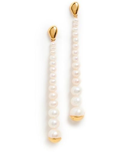 Chan Luu Pearl Linear Drop Earrings - White