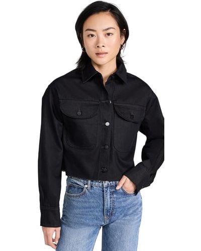 DL1961 Cropped Faye Shirt - Black