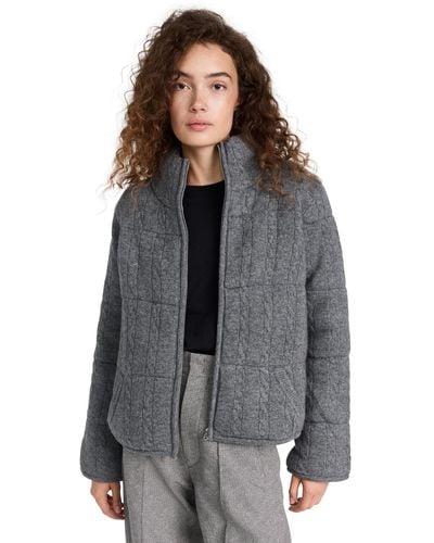 SABLYN Cashere Cable Knit Puffer Jacket - Black