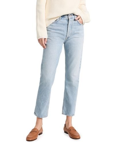Citizens of Humanity Charlotte Crop High Rise Straight Jeans - Blue