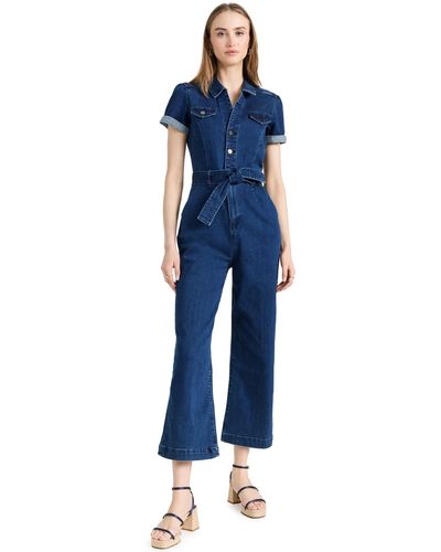 PAIGE Anessa Short Sleeve Jumpsuit - Blue