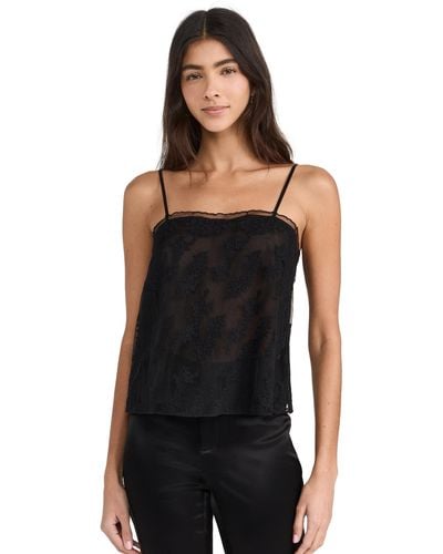 Jason Wu Embroidered Lace Tulle Cami Top - Black