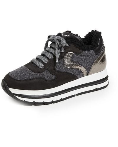Voile Blanche Maran Shearling Platform Sneakers - Black