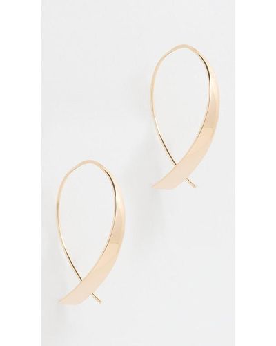 Lana Jewelry 14k Glam 30mm Upside Down Hoops - White