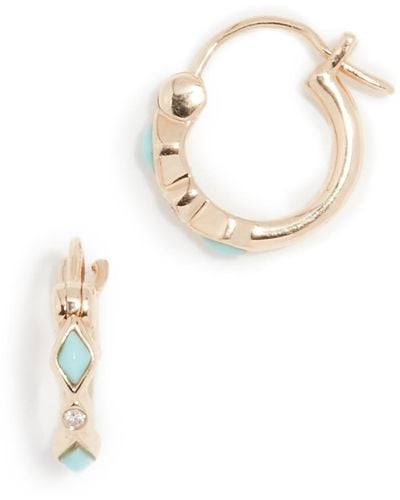 Sydney Evan 14k Diamond Bezel huggie Hoop Earrings - Multicolour