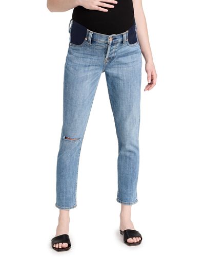 7 For All Mankind Maternity Josefina Jeans With One Knee Hole - Blue