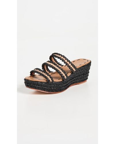 Carrie Forbes Said Wedge Sandals - Black