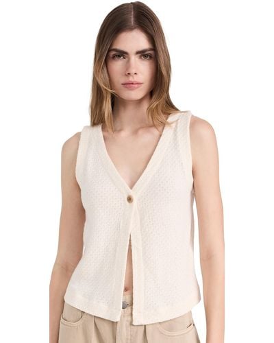 Madewell Pointelle Single-button Vest - Natural