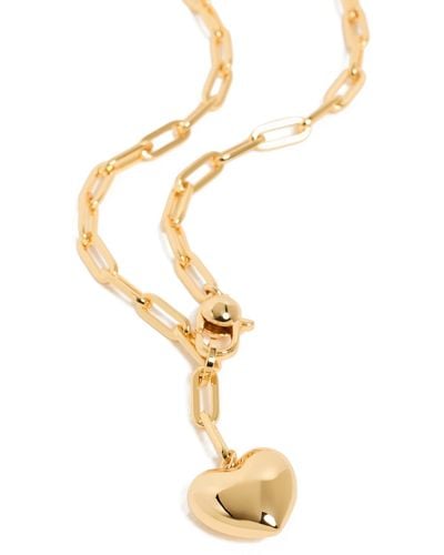 Jenny Bird Puffy Heart Chain Necklace - White
