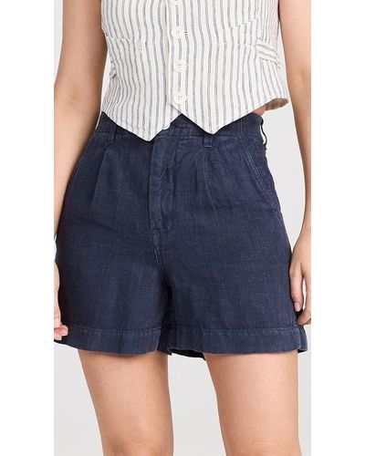 Alex Mill Pleated Pull On Shorts - Blue