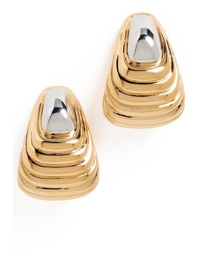 Missoma Wavy Ridge Oversized Stud Earrings - Metallic