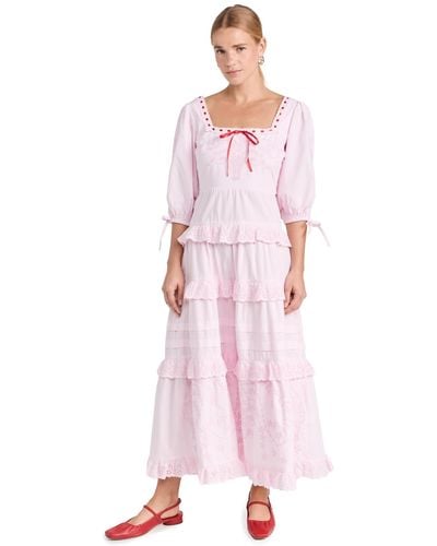 Damson Madder Rebecca Bow Back Dress - Pink