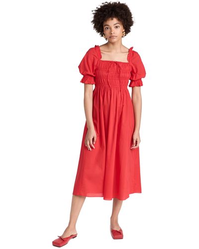 Playa Lucila Short Sleeve Dress - Red