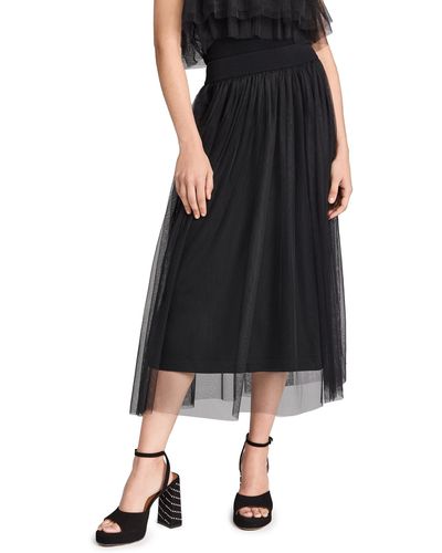 Autumn Cashmere Autumn Cahmere Gathered Kirt With Tulle - Black