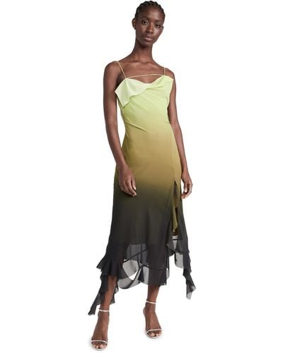 Acne Studios Degrade Ruffle Dress - Green