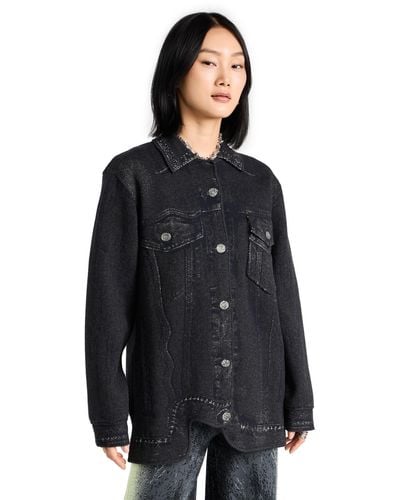 Ph5 Hana Deni Print Overized Jacket - Black