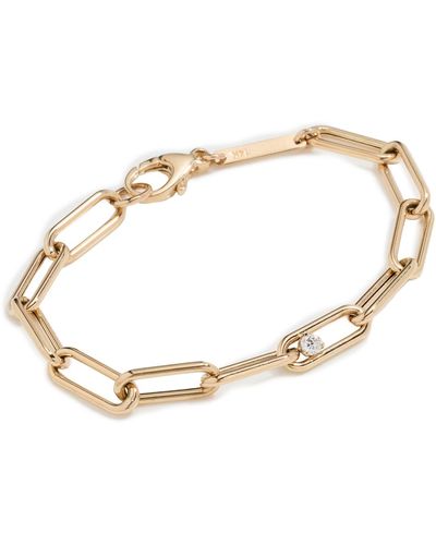 Zoe Chicco 14k Prong Diamonds Heavy Chain Bracelet - White