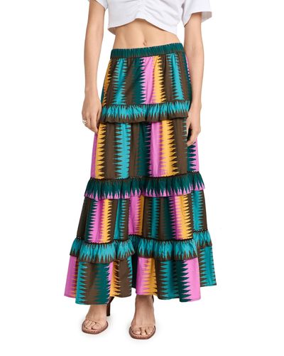 Figue Amaya Maxi Skirt Ikat Stripe Muti - Multicolour