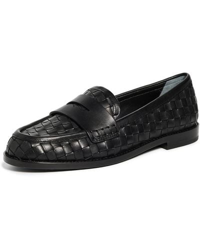 Loeffler Randall Rachel Woven Leather Loafers 8 - Black