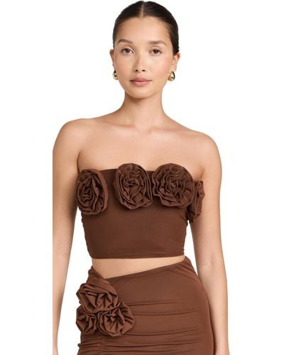AFRM Afr Ete Tube Top With Roette Dark Cay - Black