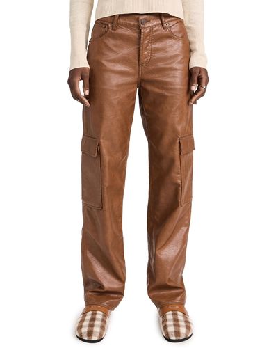 Still Here Charlie Faux Leather Pants - Brown