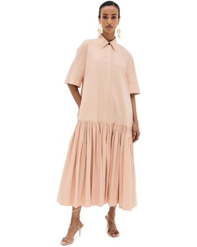 Jil Sander Short Sleeved Voluminous Dress - Natural