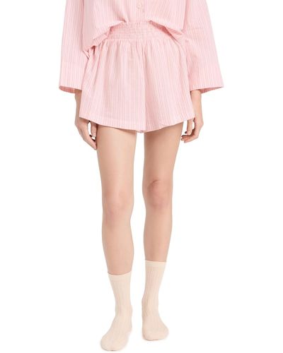 The Great The Smocked Sleep Shorts - Pink