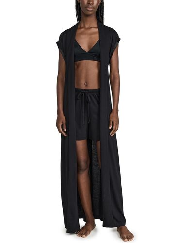 Cosabella Long Robe & Shorts Set - Black
