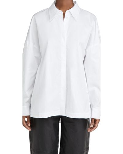 Tibi Cassic Shirting Oversized Shirt - White