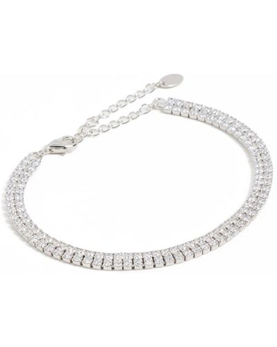 Shashi Double Diamond Tennis Bracelet - White