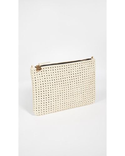 Clare V. Flat Clutch With Tabs - Natural