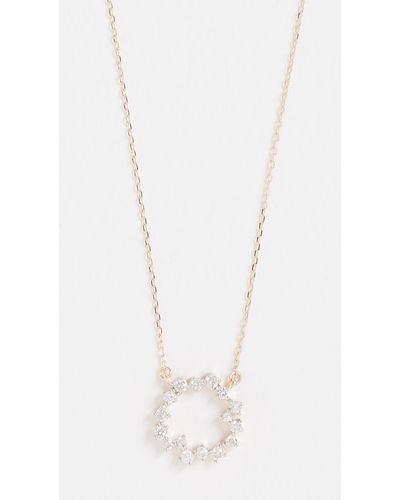 Adina Reyter 14k Gold Scattered Diamond Small Circle Necklace - Metallic