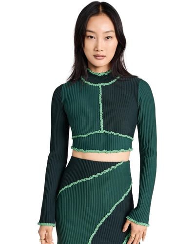Significant Other Ginny Sleeved Top - Green